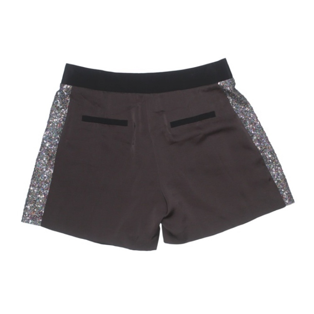 Rebecca Taylor Silk Pleated Sequin silver shimmer dress evening shorts 4 - Picture 2 of 11